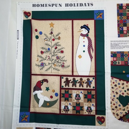 Cranston Collections Homespun Holidays Stoff Panel Strumpf Ornamente Weihnachten - Bild 2 von 6