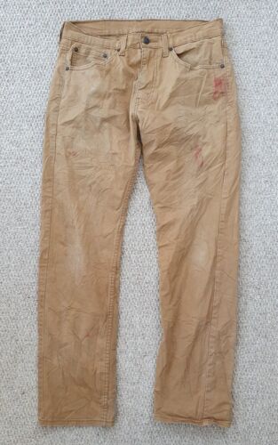 Levi's 505 Regular Fit Brown Denim Jeans Men's Workwear/Worn & Marked W31 L29 - Picture 1 of 8