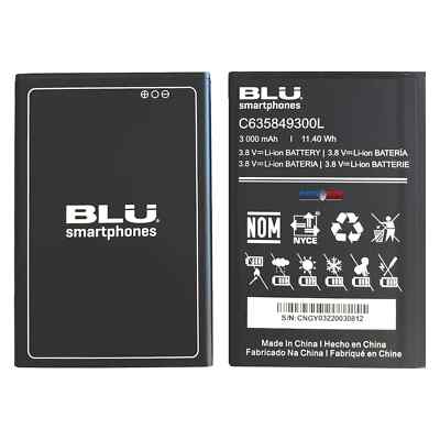 BLU Original OEM Cell Phone Battery C635849300L 3000mAh 11.40Wh For G51 G0490WW