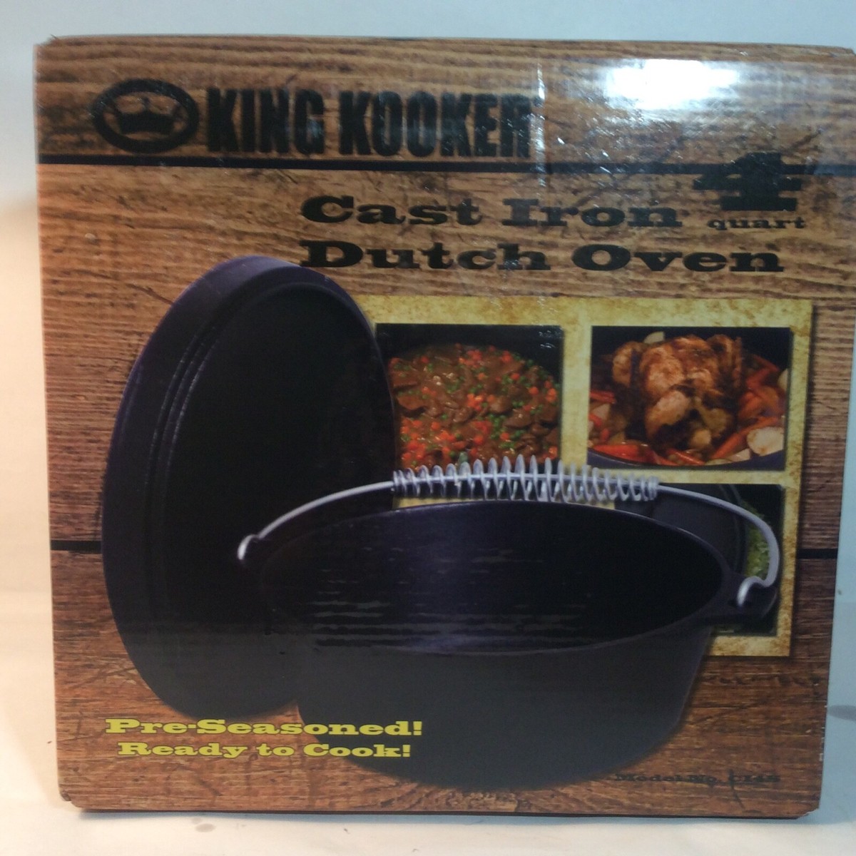 Cast Iron Dutch Oven New, King Kooker, Quart, Pre-Seasoned