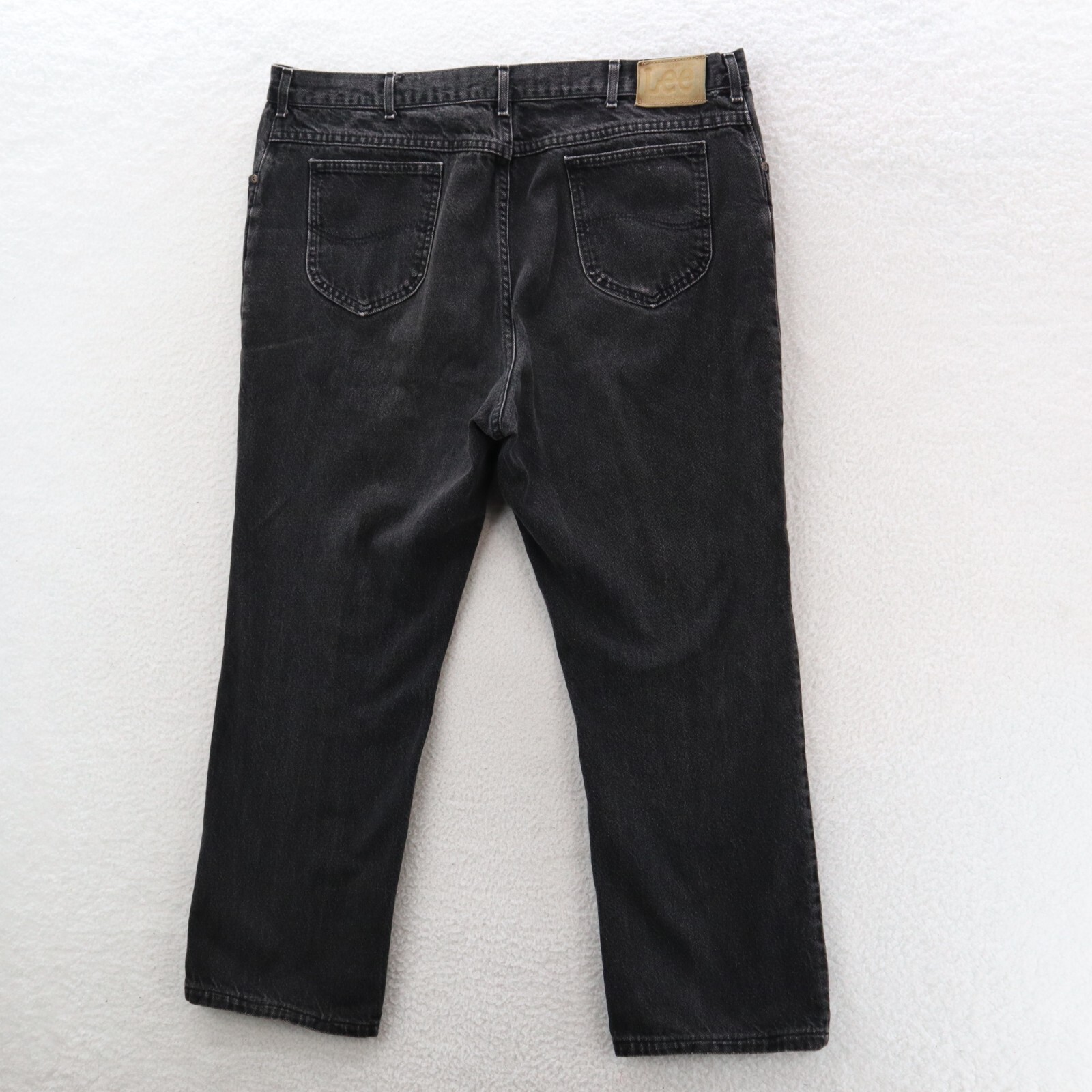 Vintage Lee Jeans Men's 44x32 Black USA Union Made Straight Leg Workwear Denim