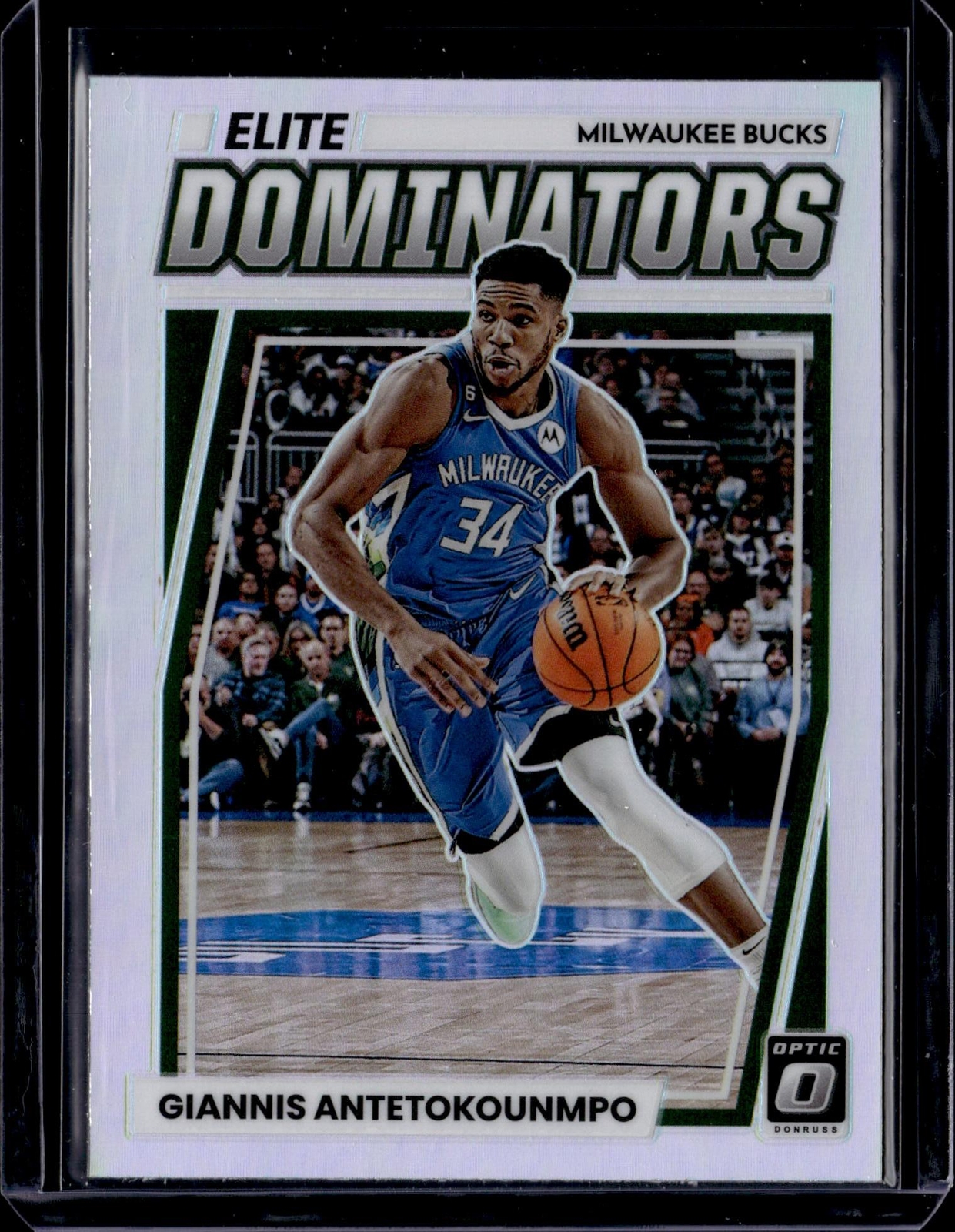 Giannis Antetokounmpo 2022-23 Donruss Optic Elite Dominators Holo Bucks