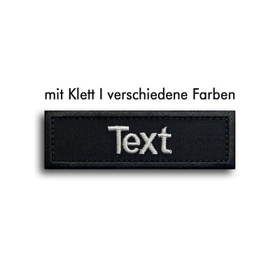 Namensschild Gestickt Köperstoff I mit Klett I verschiedene Farben I Höhe 3cm