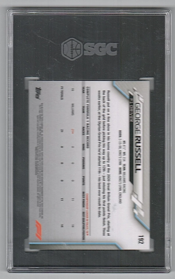 2020 Topps Chrome Formula 1 #192 George Russell RC MINT+ SGC 9.5 - Image 2 of 2