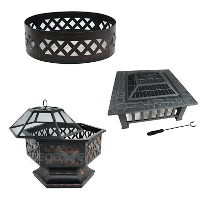 Hex Shaped/Square/Round Yard Outdoor Black Portable Steel Fire Pit (Three Shape)
