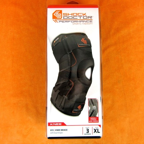 Shock Doctor Knee Support Brace with Dual Hinges Black Level 3 Extra