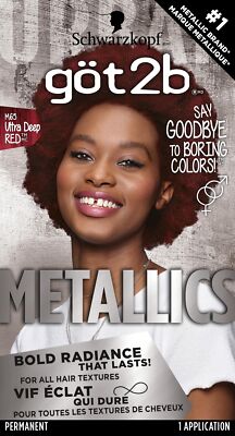 Got2b Metallics Permanent Hair Color, M65 Deep Red