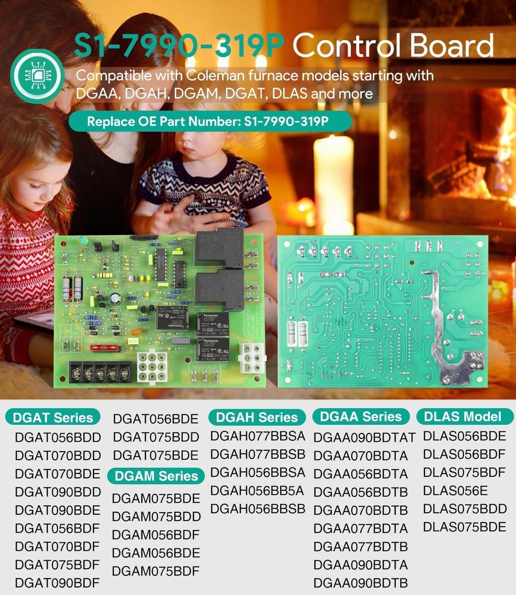 S1-7990-319P Furnace Control Circuit Board for Coleman Evcon York OEM  7990-319P | eBay
