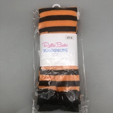 Ruffle Butts Girl's Size 4T-6 Footless Ruffle Tights Orange/Black New