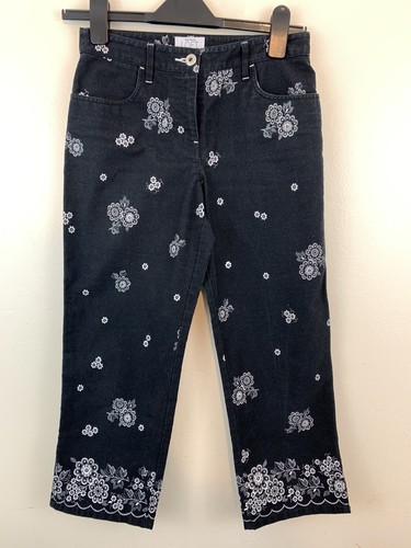 Ann Taylor Loft Black White Floral Capris Cropped Pants Size 0 P