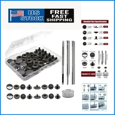 12 Set Leather Snap Fasteners Kit - 15mm Metal Buttons for Stylish DIY Projects