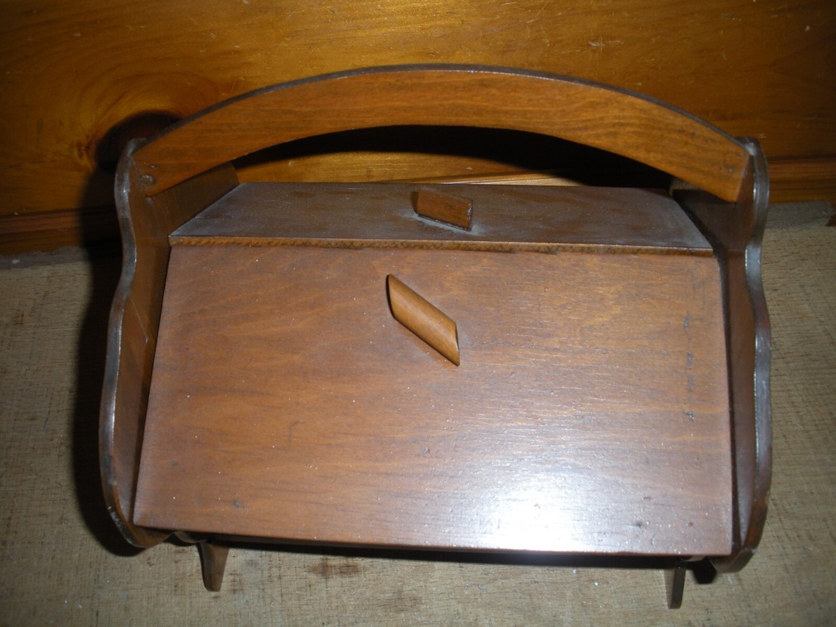 Vintage Wooden Sewing Box with Contents / Nice Box | eBay