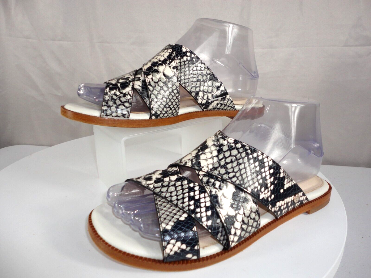 Cole Haan Snakeskin print Leather Strappy Slip on Sandals  display picture 2