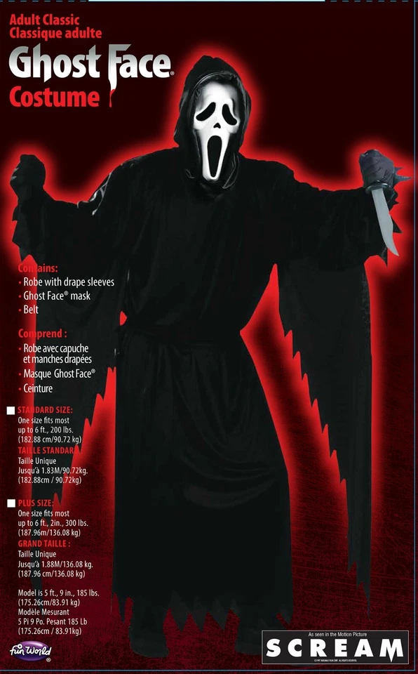 Ghost Face Scream Costume - Adult - Fun World Official - Image 3 of 4