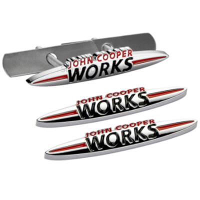 3X Chrome John Cooper Works Grille Emblem JCW Rear Side Badge For Mini R56 F55
