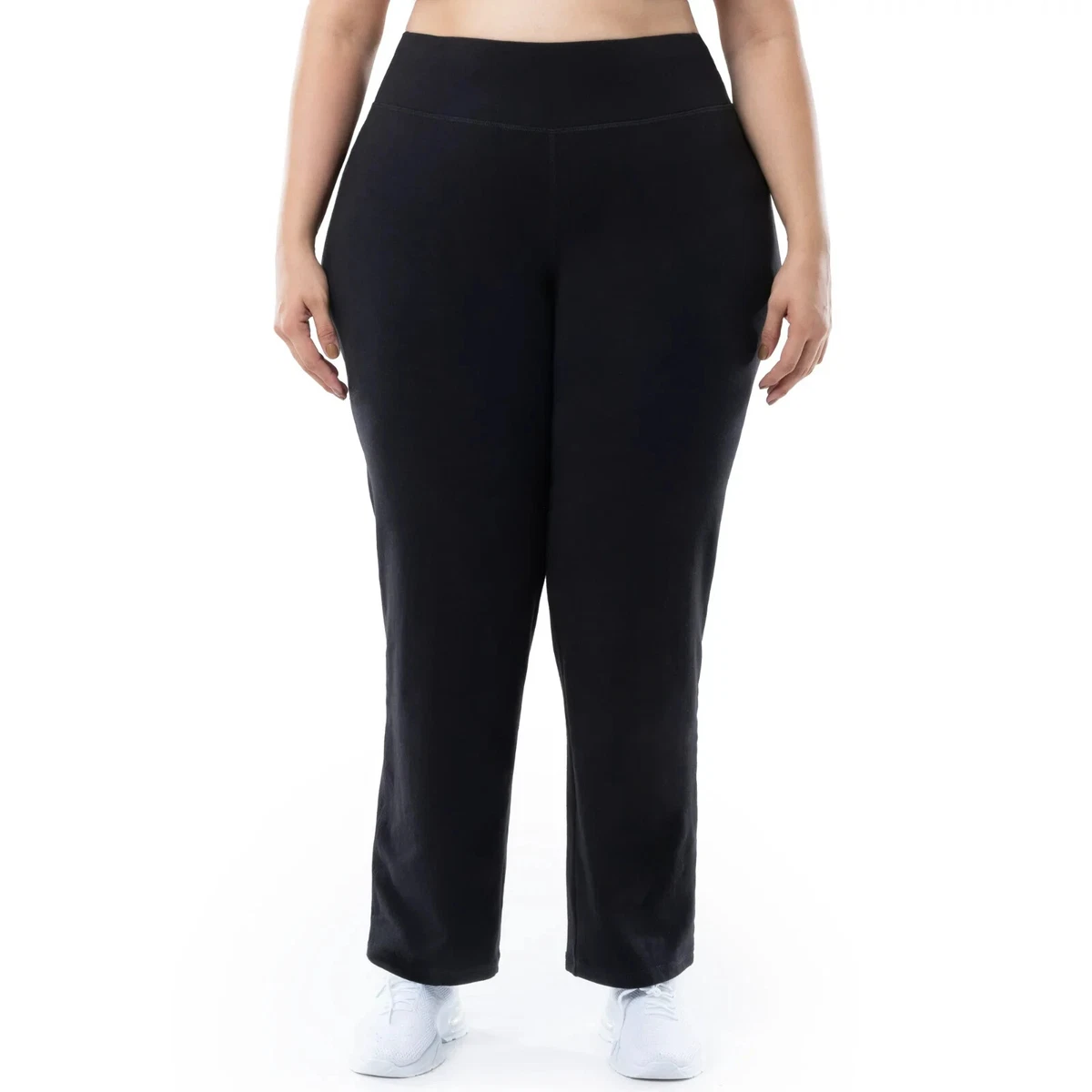 ATHLETIC WORKS Women’s Black Core Knit Activewear Pants, NO Pockets, 5-XL