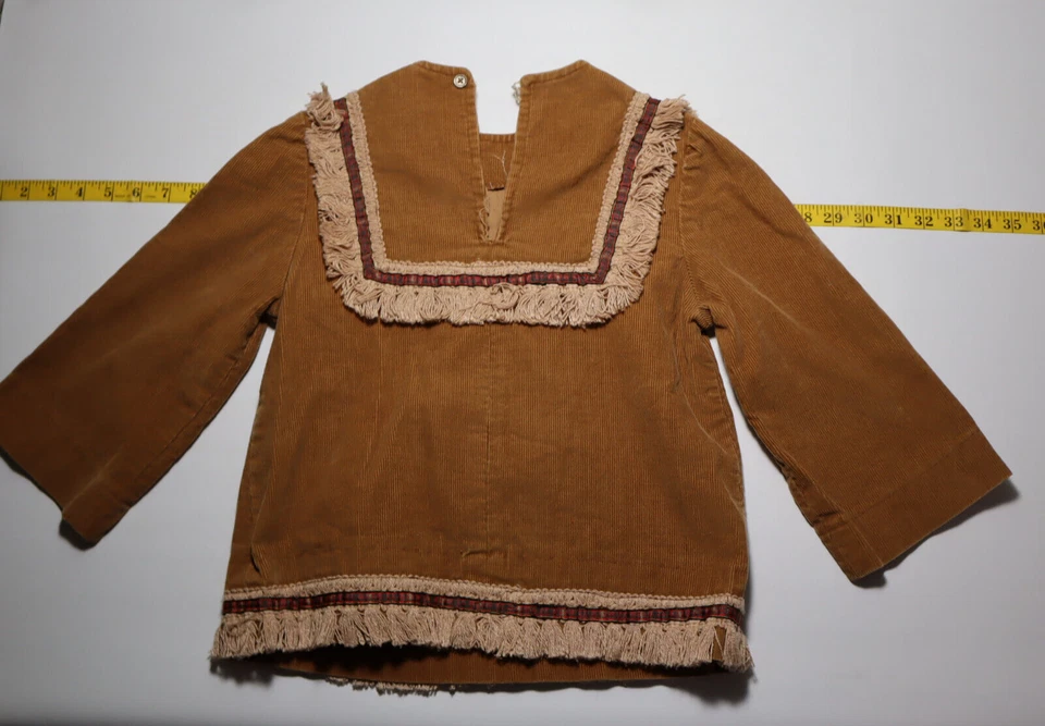 Disfraz de pana Davy Crockett vintage hecho a mano para niños camisa y pantalones Foto 4 de 4