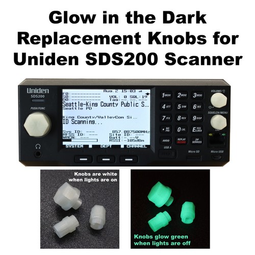 GlowintheDark Replacement Knobs for Uniden SDS200 Radio Scanner