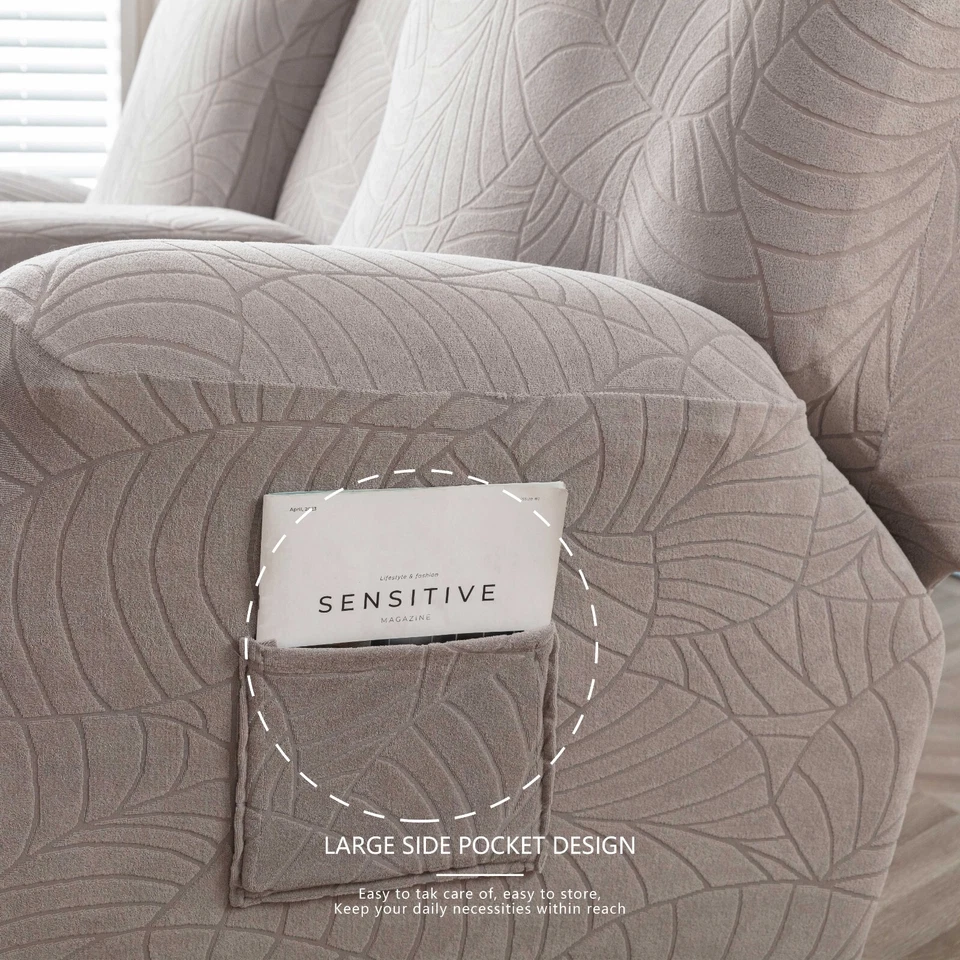 Recliner Loveseat Cover with Middle Console Sofa slipcover, Stretch Reclining - Image 4 of 4
