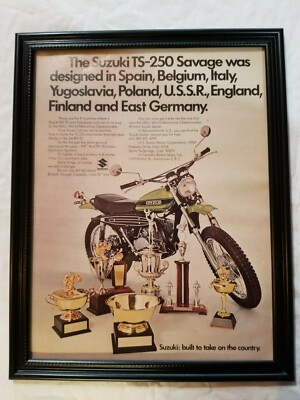 Vintage motorcycle advertising 1971 suzuki TS250 Savage 8.5\