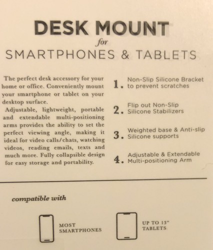 NEW Premier Weighted Base Desk Mount Cell Phone or Tablet Holder Display Stand - Zdjęcie 2 z 10