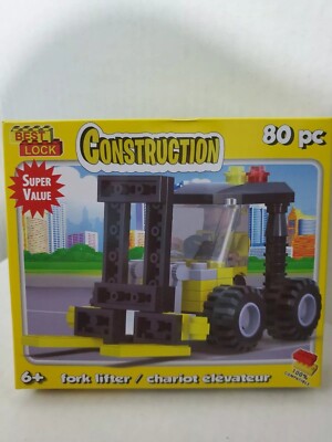 CONSTRUCTION VEHICLE, Forklift -BEST LOCK- 80 PC SET  (NEW)