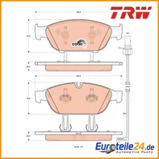 Brake pad set, disc brake Cotec TRW GDB1897 for Audi A6
