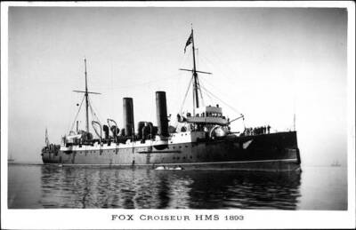 British Royal Navy Battleship Cruiser HMS Fox SHIPPING NAVAL OLD PHOTO