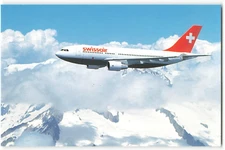 Postcard Airline SWISSAIR Airbus A310-322 printed in Switzerland Unposted CC10.