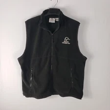 DUCKS UNLIMITED Mens Fleece Full Zip Vest Color Black Size XL