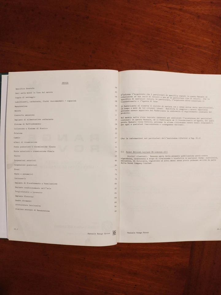 Range Rover Classic Manuale di riparazione (italiano) - Immagine 3 di 4