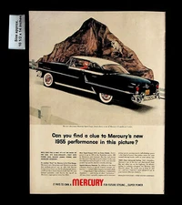 1955 Mercury Blue Car Montclair Sport Coupe 3 Series Vintage Print Ad 33749