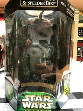 vintage space toy star wars imperial at-st and speeder bike mib