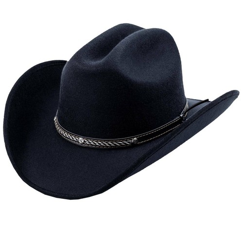 MEN'S BLACK WESTERN COWBOY HAT, THE OLD 