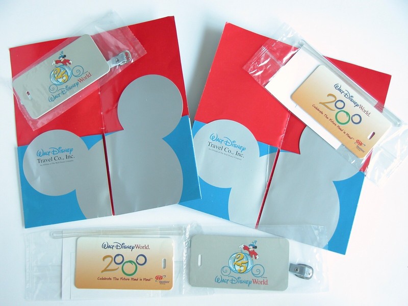 Walt Disney World Luggage Tag Travel Company Mickey Mouse 2000 25th Anniversary