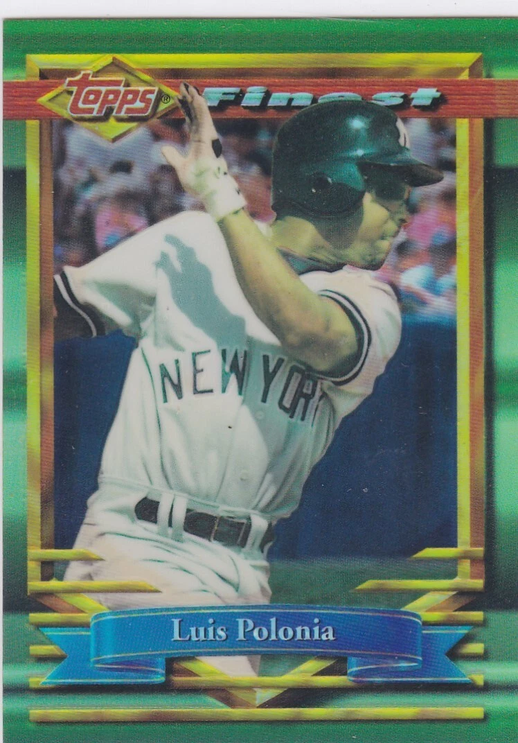 1994 Topps Finest Refractor #365 Luis Polonia Yankees Free Shipping!