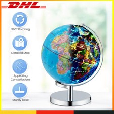 Globus beleuchtet mit LED Nachtlicht Anschluss Ø 25 cm Deko Schreibtisch Weltkar