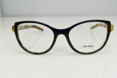 Prada Authentic Small Black Havana VPR12V NAI-1O1 52-18-140 Eyeglasses 