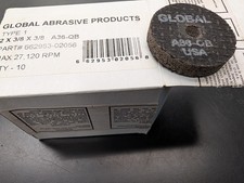 NEW Global Abrasive Products Grinding wheels 2" X 3/8" X3/8"- USA - Free Ship