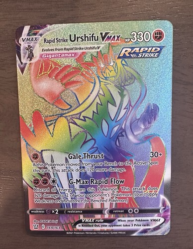 Pokemon Rapid Strike Urshifu VMAX 169/163 Rainbow Secret Rare Battle Styles NM