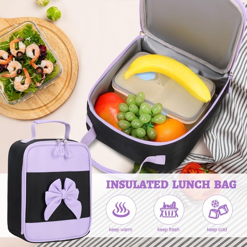 Mochila para Niñas, 3 PIEZAS Niñas Mochila para Escuela con Bolsa de Almuerzo Estuche para Lápices... - Imagen 6 de 7