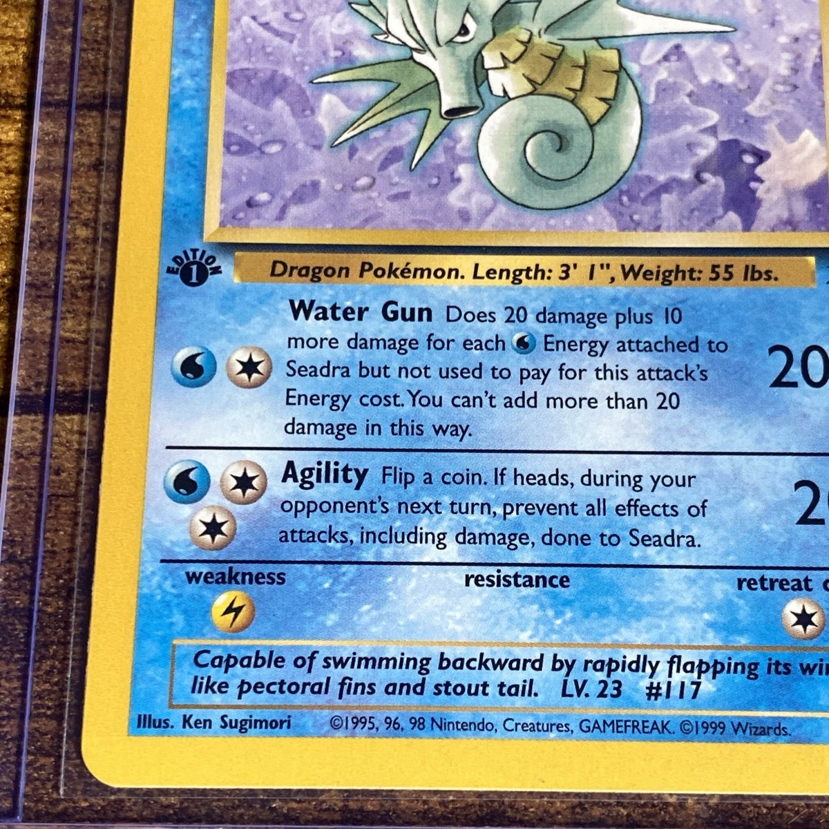 1995 seadra pokemon card Vintage Uncommon Vintage Uncommon - Seadra Fossil