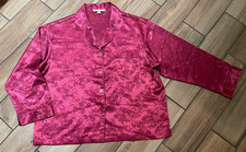 Victoria Secret Satin Button Up Sleep Pajama Top X-Large Shirt Cranberry Pocket