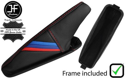 ROTE NÄHTE TRI STREIFEN LEDER HANDBREMSE + KUNSTSTOFFRAHMEN PASSEND FÜR BMW 6 E63 E64 04-11