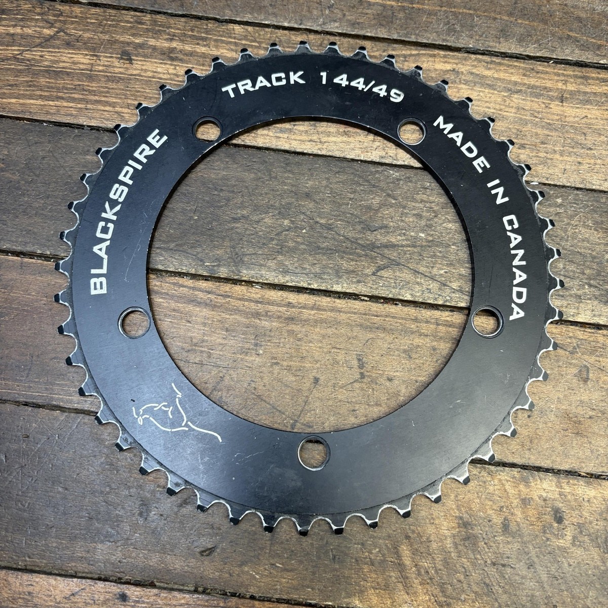 Vintage Blackspire 49T Track Chainring 144 BCD 5-Arm Black Bike