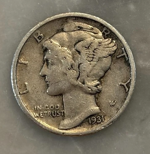 1931-P Mercury Dime - F - Fine - 90% Silver