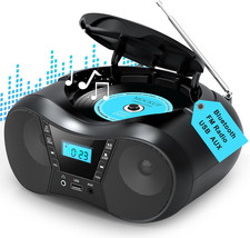Boombox Portable CD Players for Home with Bluetooth, Boom Box CD Player FM Radio