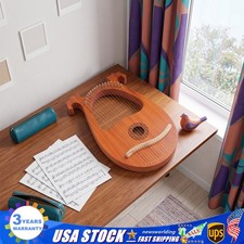Vintage 16 Strings Lyre Harp Set Mahogany Body String Instrument for Beginners