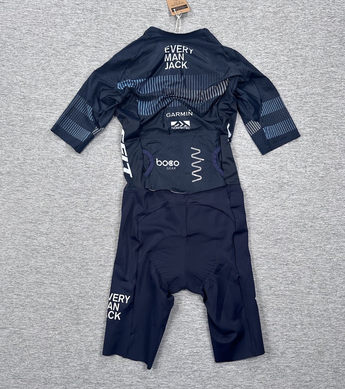WYN Republic Triathlon Suit Mens Small Blue EMJ Velocity+ Sponsor Logos NEW