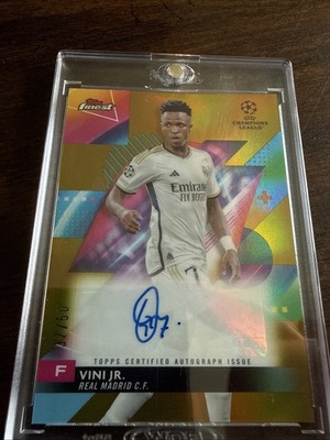 2023-24 Topps Finest UEFA Auto Vinicius Junior Gold Refractor /50 Jersey #